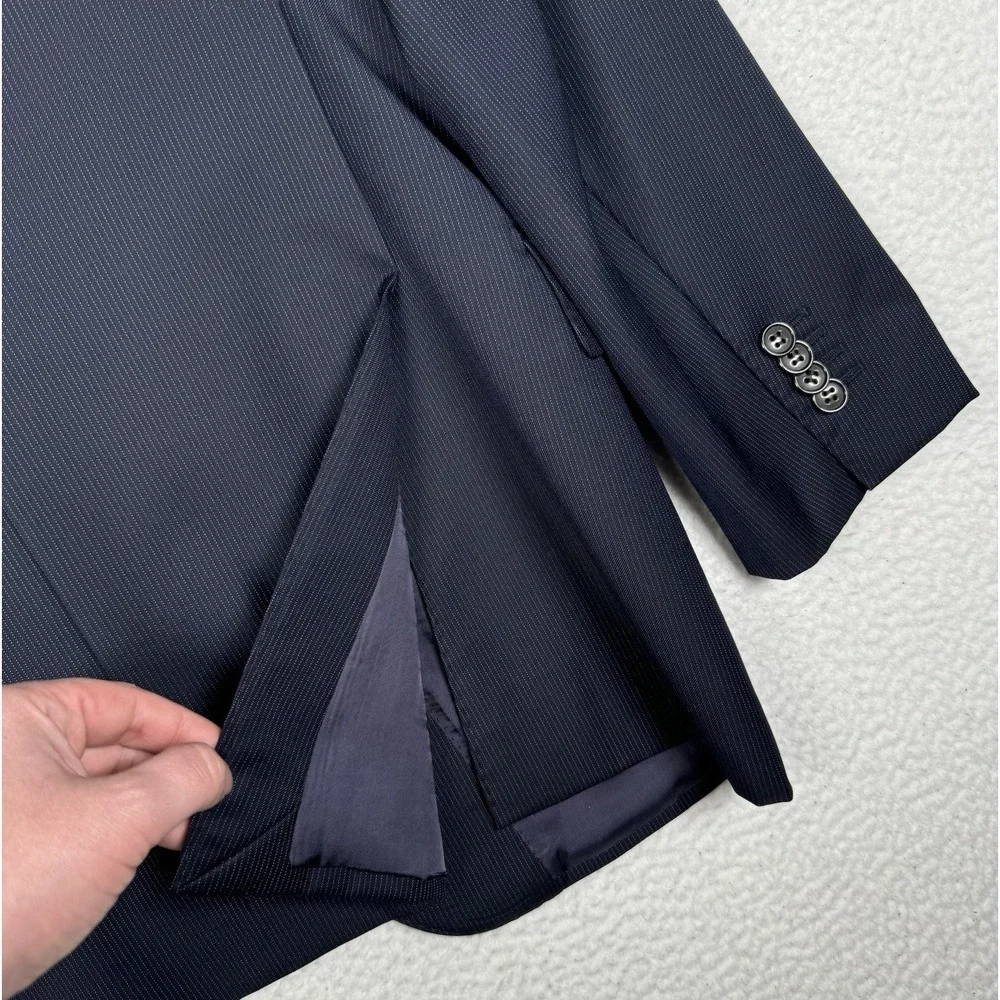 SUITSUPPLY Pure Wool Super 110's Blazer Jacket - Navy Blue Striped -UK 38 EUR 48